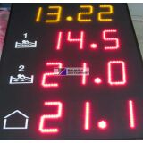 LED Zeit Datum Temperatur Aussen Anzeige z.B. Hallenbad - Werbung B&Uuml;RK DT
